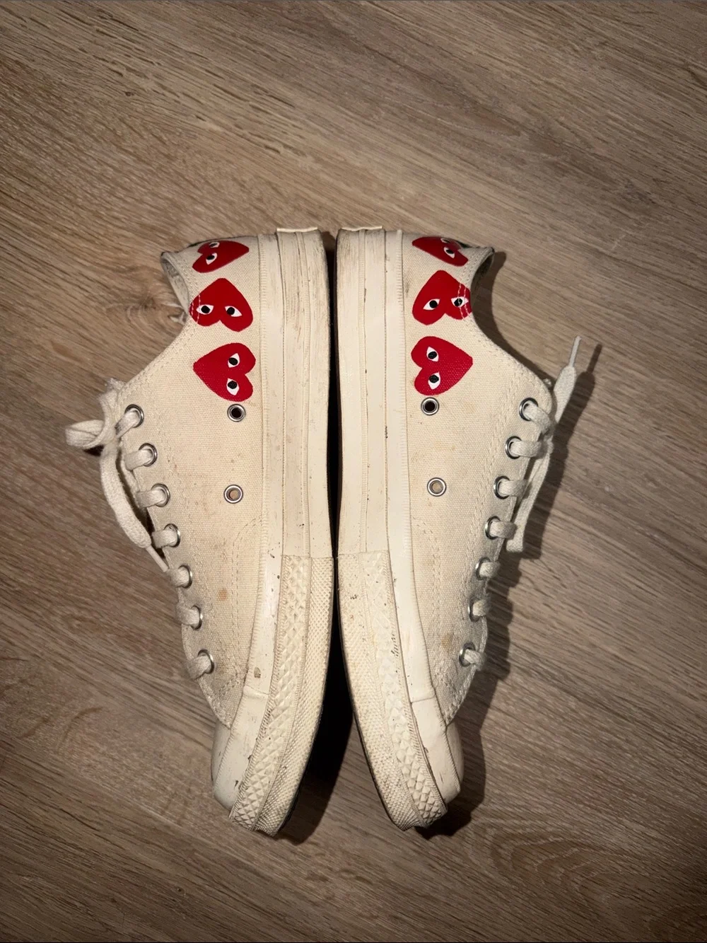 Converse x CDG Cream/White low-top sneakers